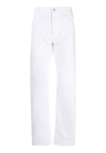 Alexander McQueen logo-embroidered slim-fit jeans - Weiß