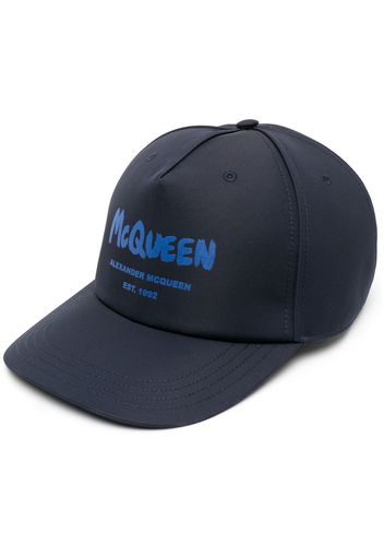 Alexander McQueen Graffiti-print baseball cap - Blau