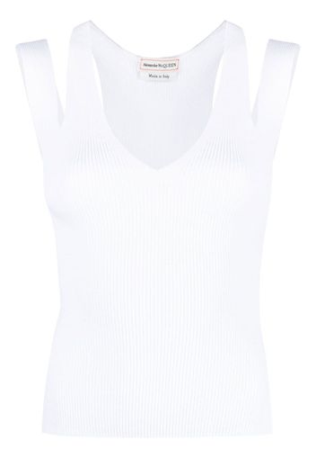 Alexander McQueen cut-out sleeveless top - Weiß