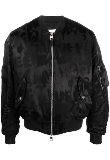 Alexander McQueen logo-print bomber jacket - Schwarz