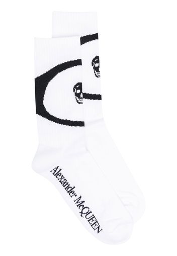 Alexander McQueen skull-print ankle socks - Weiß