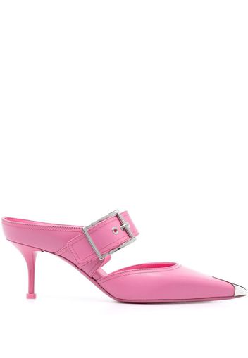 Alexander McQueen 75mm metallic toe-cap detail mules - Rosa