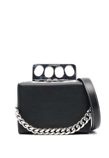 Alexander McQueen knuckleduster leather box clutch - Schwarz