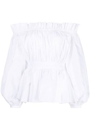 Alexander McQueen off-shoulder cotton blouse - Weiß