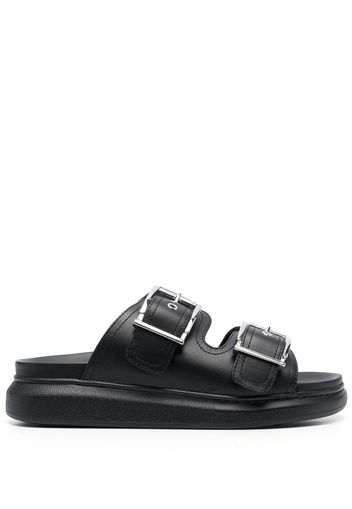 Alexander McQueen double-strap flat sandals - Schwarz