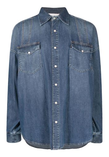 Alexander McQueen long-sleeved buttoned denim shirt - Blau