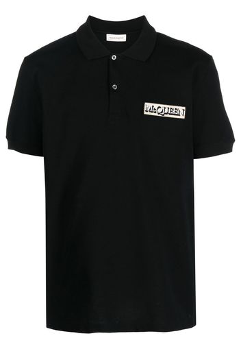 Alexander McQueen logo-patch polo shirt - Schwarz