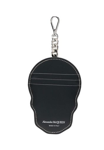 Alexander McQueen skull leather cardholder clip - Schwarz