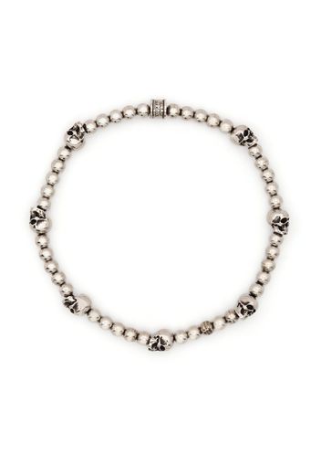 Alexander McQueen skull-charm beaded bracelet - Silber