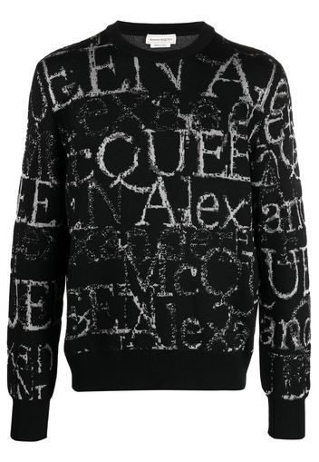 Alexander McQueen logo-print crew-neck jumper - Schwarz