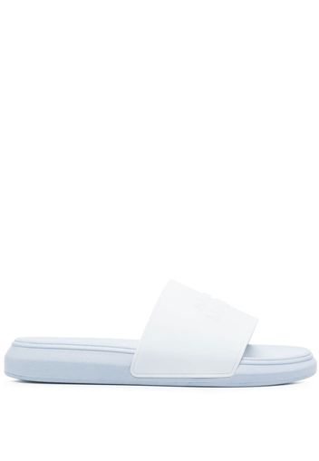 Alexander McQueen single-strap flat slides - Blau