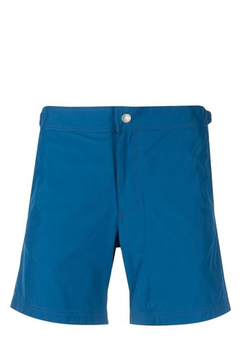 Alexander McQueen logo-tape straight-leg shorts - Blau