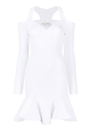 Alexander McQueen V-neck knitted dress - Weiß