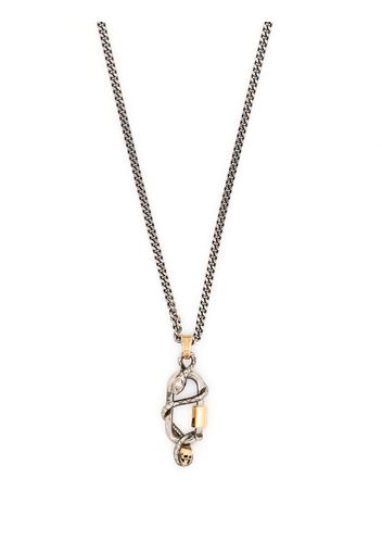 Alexander McQueen NECKLACE SNAKE AND SKULL - Silber