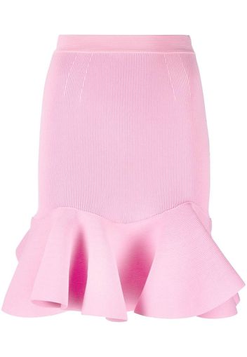 Alexander McQueen peplum hem ribbed miniskirt - Rosa