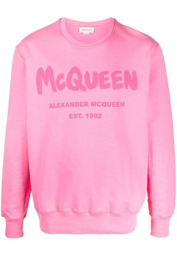 Alexander McQueen logo-print crew-neck sweatshirt - Rosa