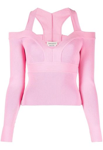 Alexander McQueen exposed shoulder knit top - Rosa