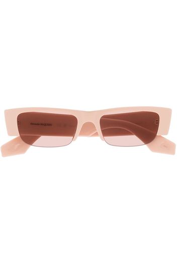 Alexander McQueen Sonnenbrille mit Logo-Print - Rosa