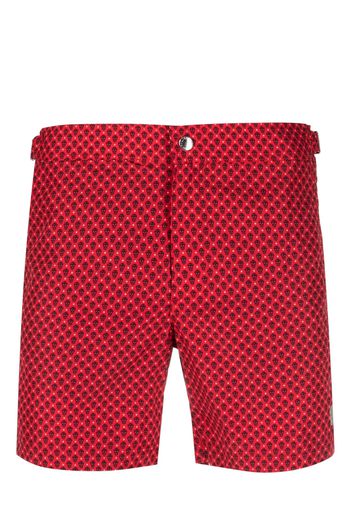 Alexander McQueen skull-print shorts - Rot