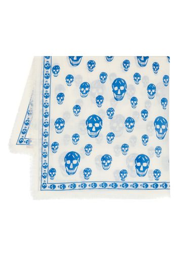 Alexander McQueen skull-print wool scarf - Nude