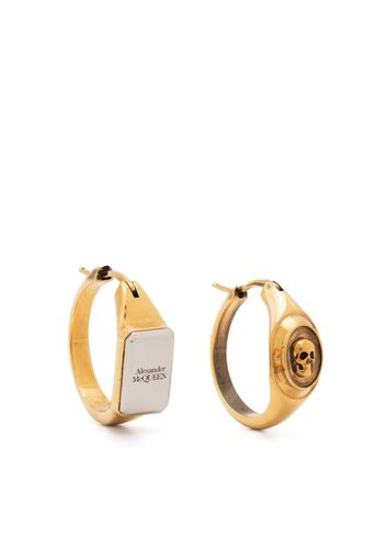 Alexander McQueen skull-detail small hoop earrings - Gold