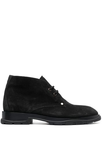 Alexander McQueen lace-up suede boots - Schwarz