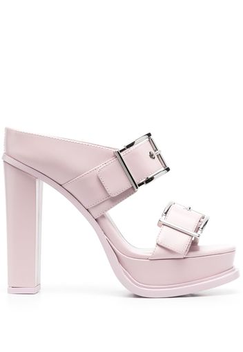 Alexander McQueen 120mm leather platform mules - Rosa