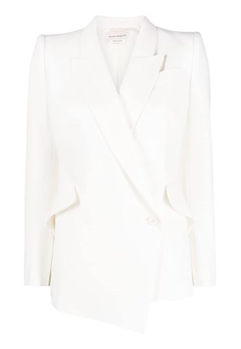 Alexander McQueen asymmetric single-breasted blazer - Weiß