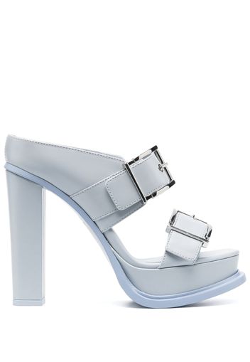 Alexander McQueen 120mm leather platform mules - Blau