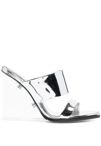 Alexander McQueen wedge-heel mule sandals - Silber