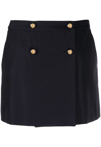 Alexander McQueen embossed-button miniskirt - Blau