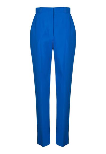 Alexander McQueen high-waisted tailored wool trousers - Blau