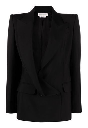 Alexander McQueen asymmetric double-breasted blazer - Schwarz