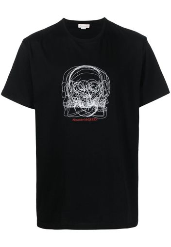 Alexander McQueen Skull Sketch graphic-print T-shirt - Schwarz