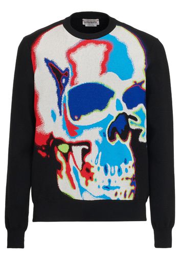 Alexander McQueen Intarsien-Pullover mit Totenkopf - Schwarz