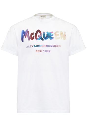 Alexander McQueen T-Shirt mit Logo-Print - Weiß