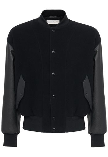 Alexander McQueen Seal-appliqué bomber jacket - Schwarz