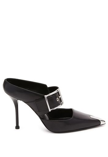 Alexander McQueen Mules aus Leder 90mm - Schwarz