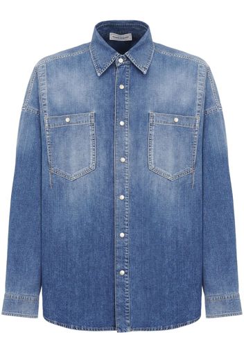 Alexander McQueen Jeanshemd mit Abnähern - Blau