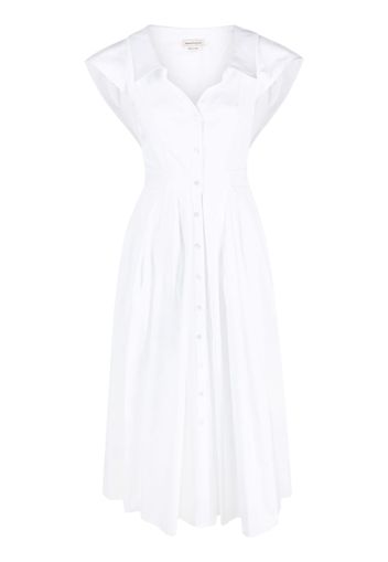 Alexander McQueen flared cotton shirtdress - Weiß