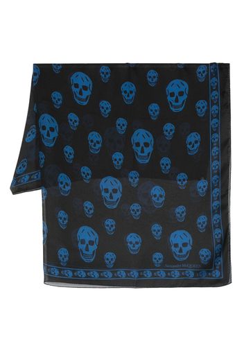 Alexander McQueen skull-print silk scarf - Schwarz