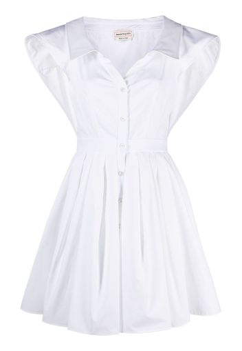 Alexander McQueen short-sleeve cotton shirtdress - Weiß