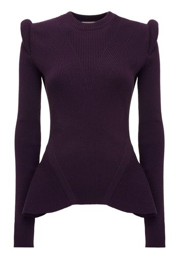 Alexander McQueen mermaid-style ribbed jumper - Violett