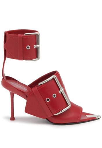 Alexander McQueen buckle-strap leather sandals - Rot