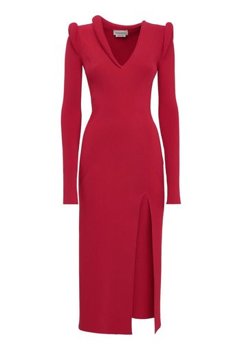 Alexander McQueen Geripptes Kleid - Rot
