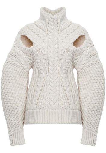 Alexander McQueen Rollkragenpullover mit Cut-Outs - Weiß