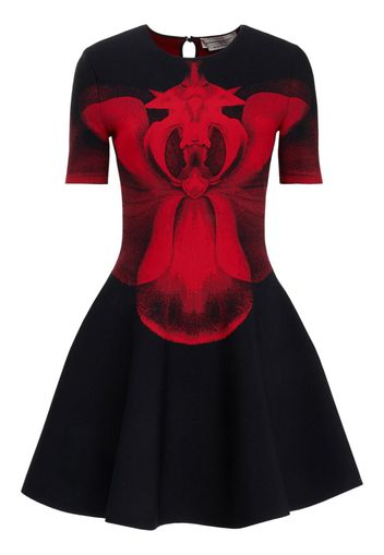 Alexander McQueen Jacquard-Kleid - Schwarz