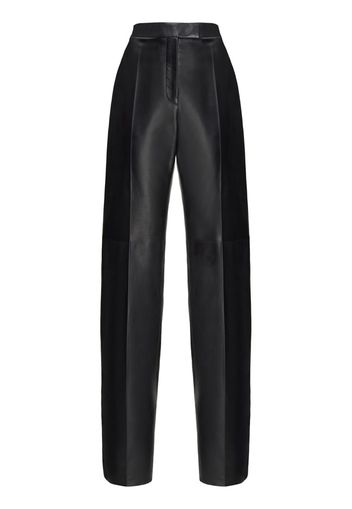 Alexander McQueen Lederhose mit hohem Bund - Schwarz