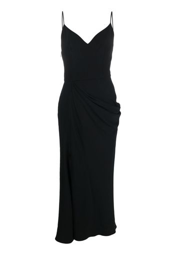 Alexander McQueen draped mid-length dress - Schwarz