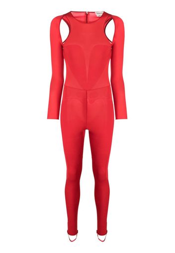 Alexander McQueen cut-out long-sleeve jumpsuit - Rot